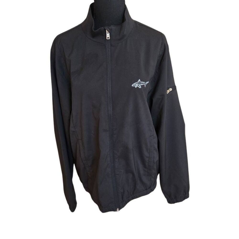 Greg Norman Womens Black Full Zip Windbreaker Jacket Medium